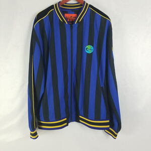 All City Jacket Mens XXL Blue Black New with Tags Sports Striped‎ Full Zip